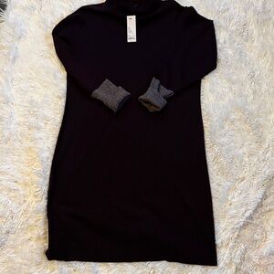 Apt. 9 Burgundy High Neck Sweater Dress Midi Length Large NWT